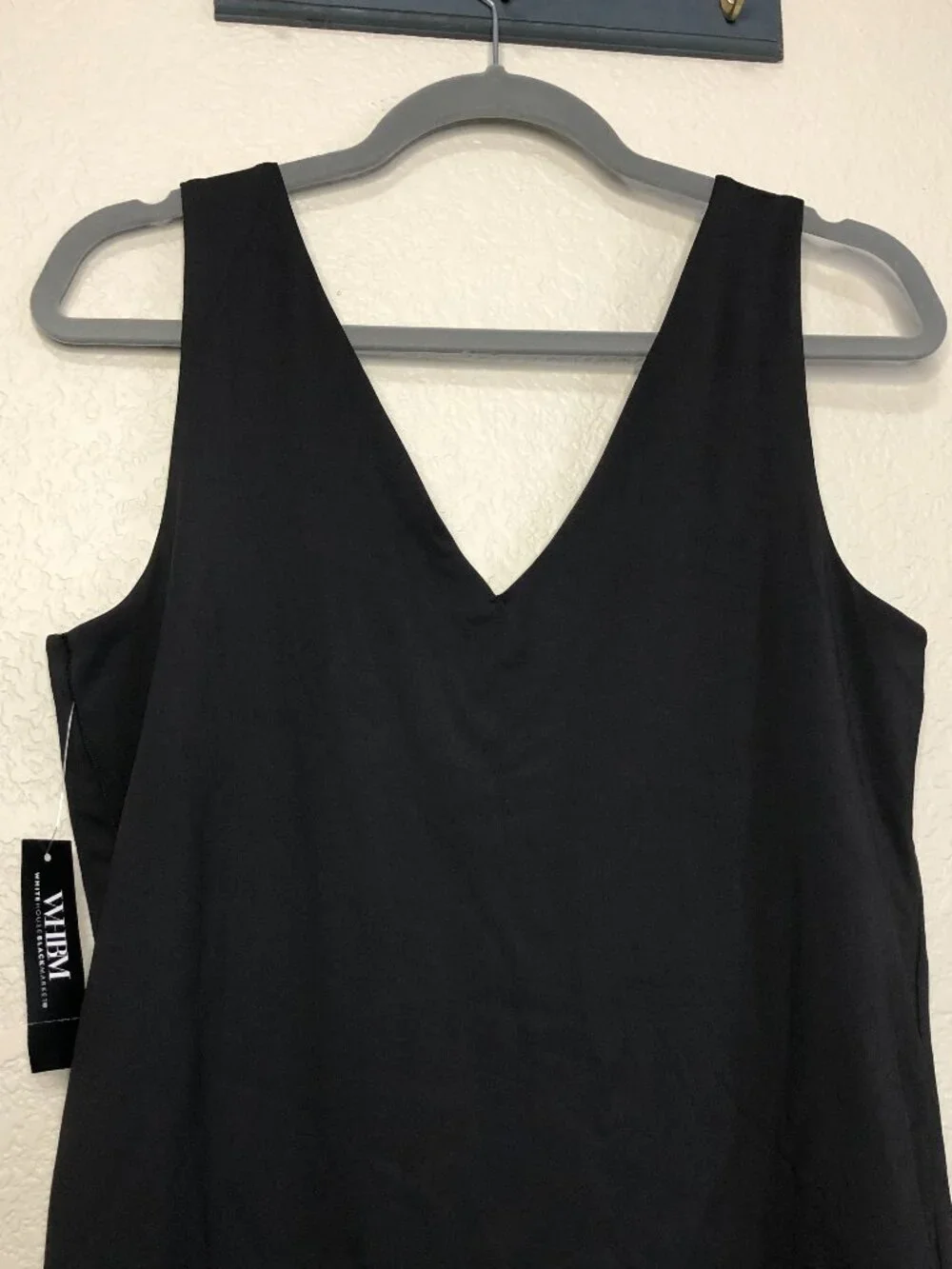 WHBM For Me NWT $50 Black Heavy Scoop Neck Bodysuit Women's L Casual Career LBD - Picture 8 of 10